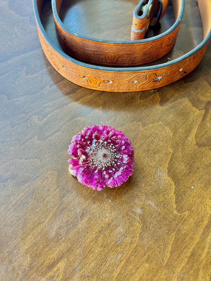 Small Burgundy Gerber Daisy Belt Buckle