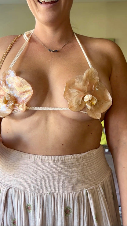 Peachy Pearl Orchid Bralette