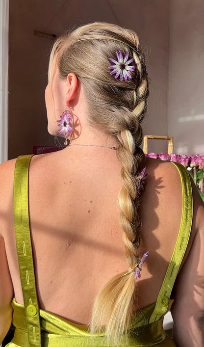 Pink Cineraria Hair Pins