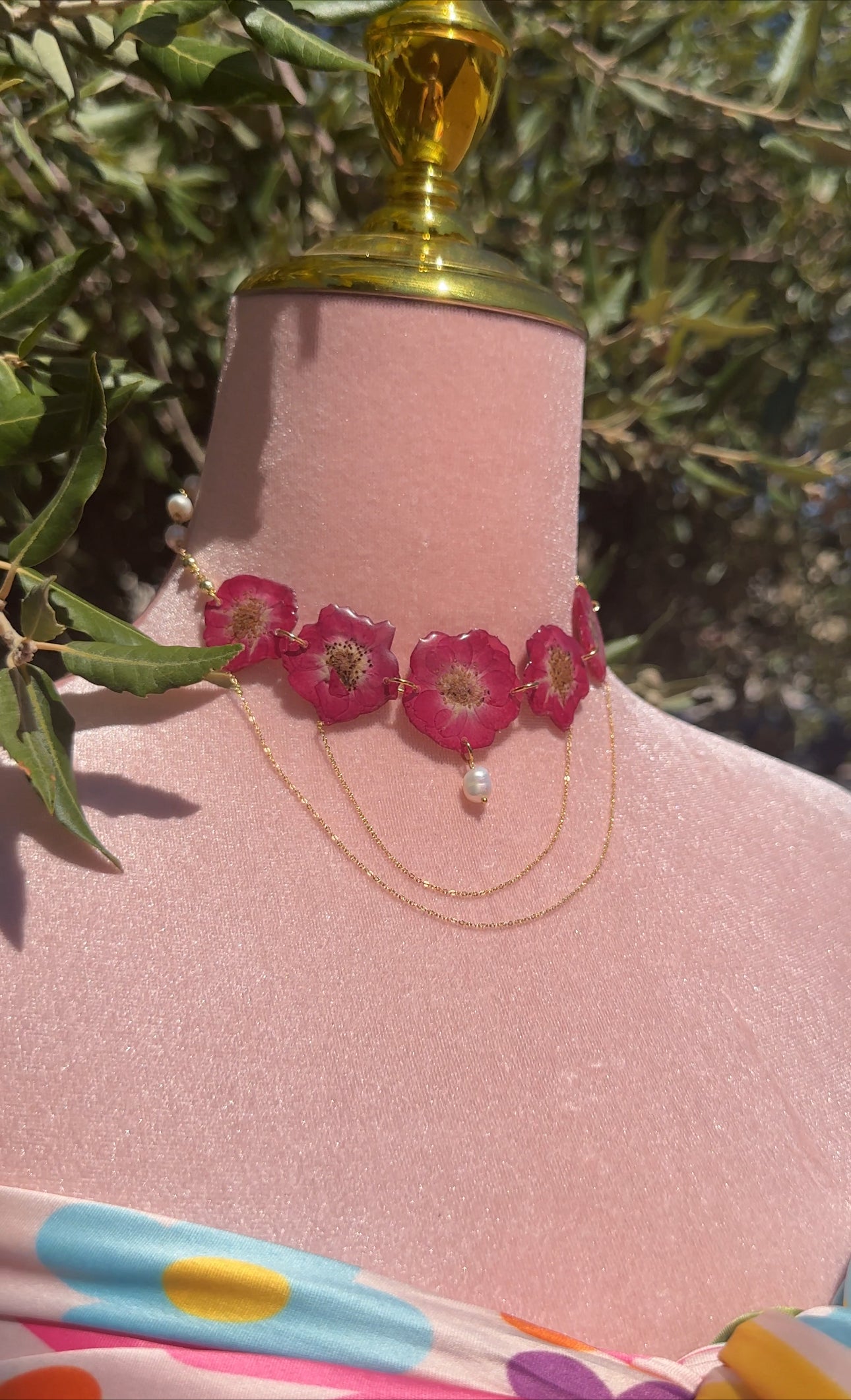 Pressed Rose Pearl Choker