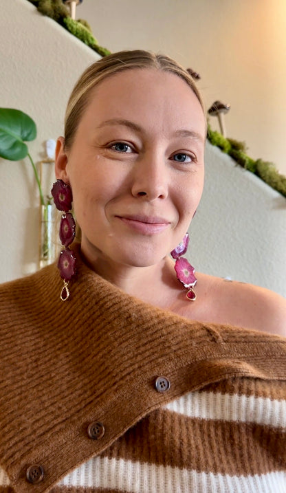 Red Rose Stack Earrings