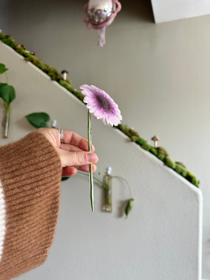 Pink Gerber Daisy Hair Stick