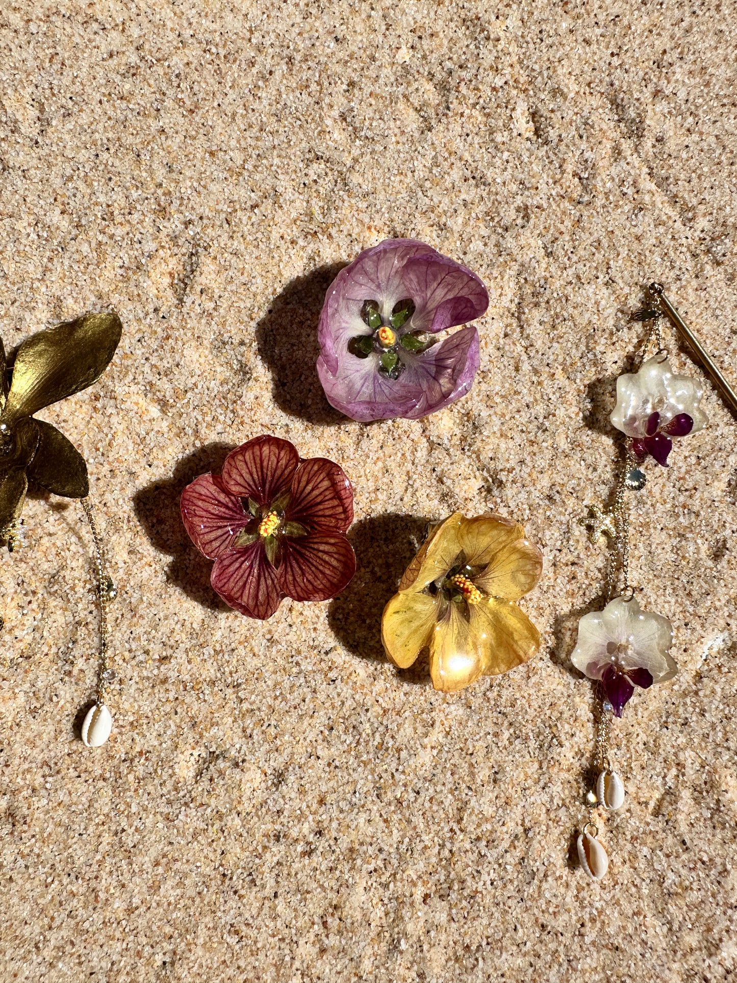 Flowering Maple Hair Clips