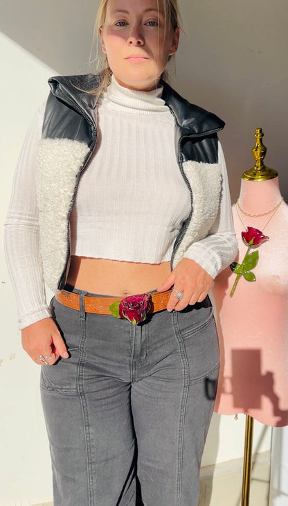 Red Rose Belt Buckle