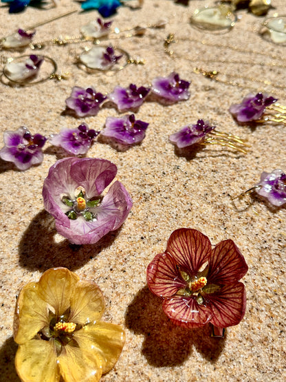 Flowering Maple Hair Clips