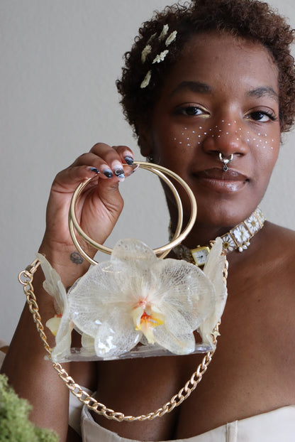 White Orchid Mini Purse