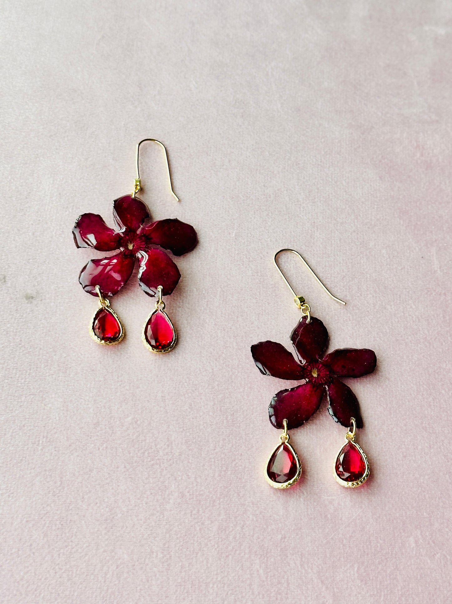 Burgundy Oleanders Dangles