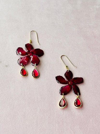 Burgundy Oleanders Dangles