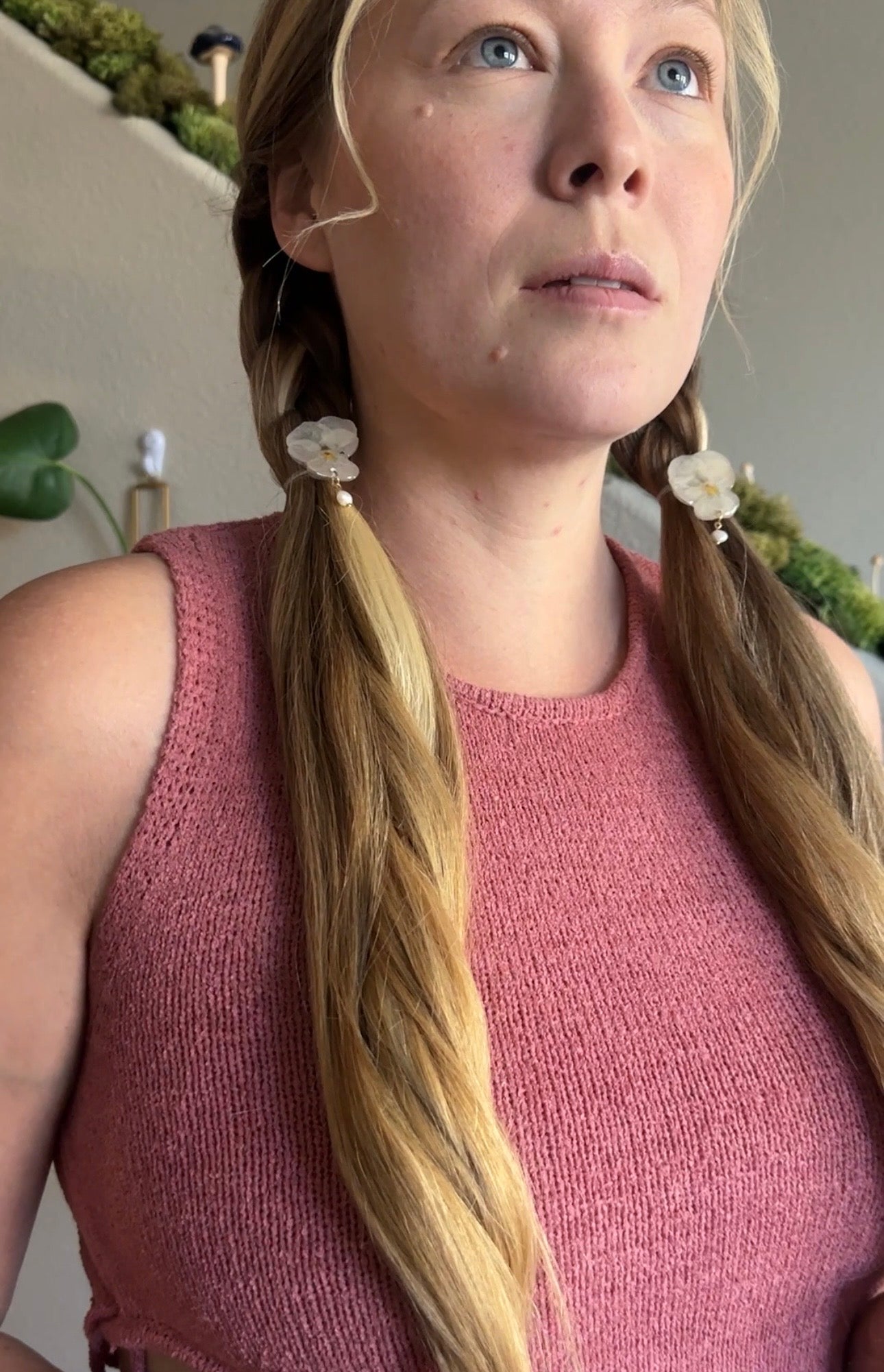 White Viola Braid Charm