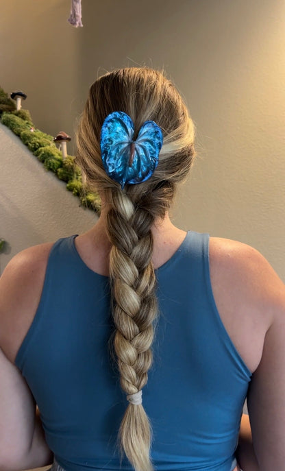 Blue Anthurium Hair Clip