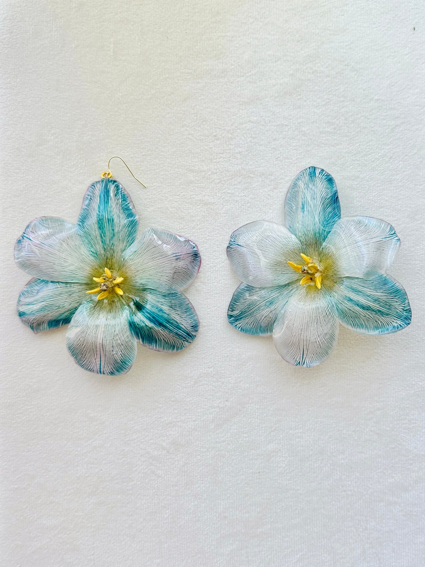 Teal Tulip Earrings