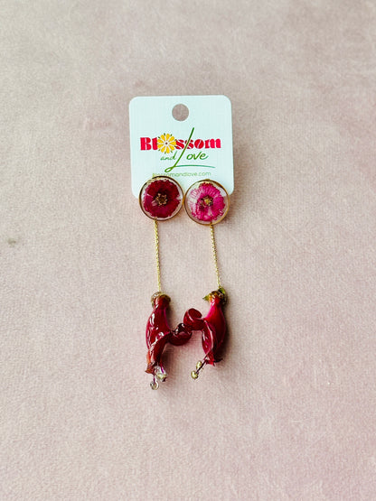 Floating Autumn Sage Studs