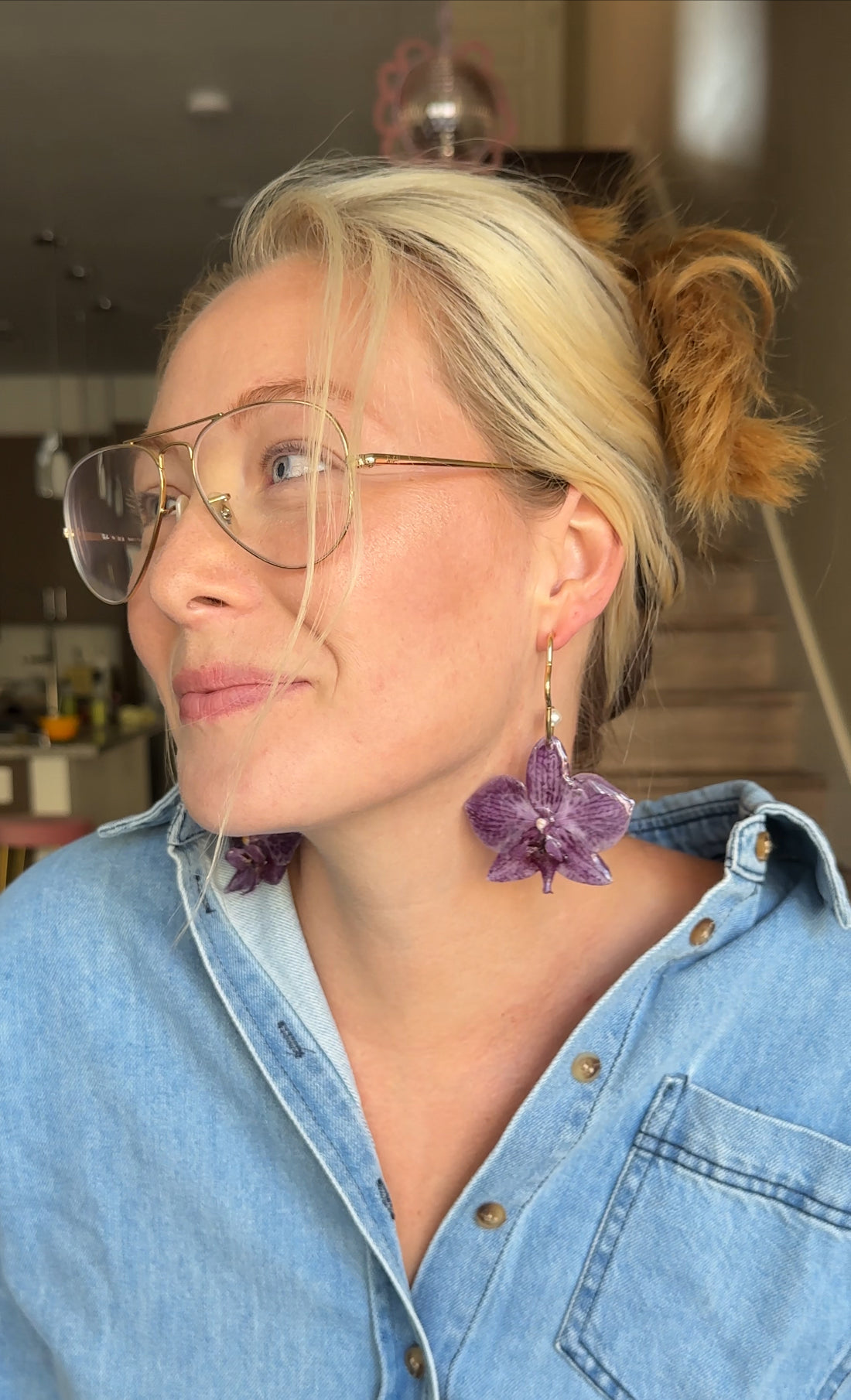 Purple Orchid Abstract Hoops