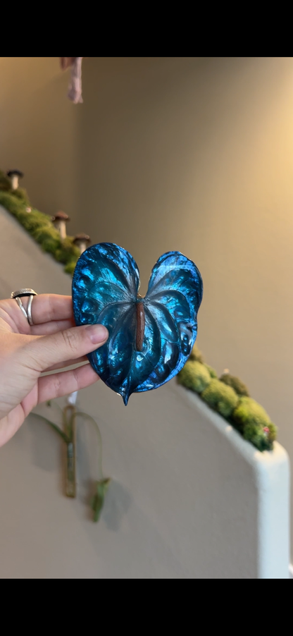 Blue Anthurium Hair Clip