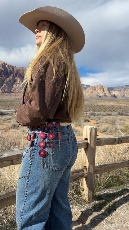 Red Rose Fringe Belt