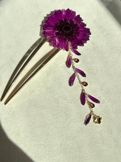 Gerber Daisy Waterfall Hair Pin