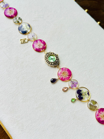 Mixed Wildflower Green Watch Choker