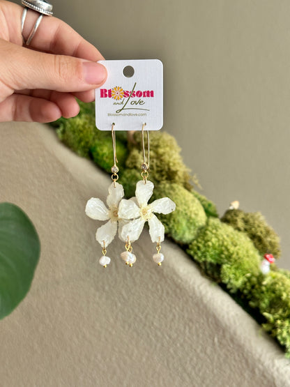 White Oleander Pearl Dangles