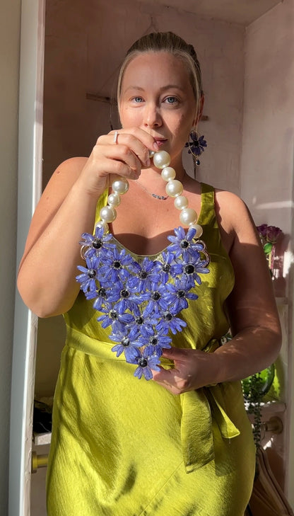 Blue Cineraria Heart Purse