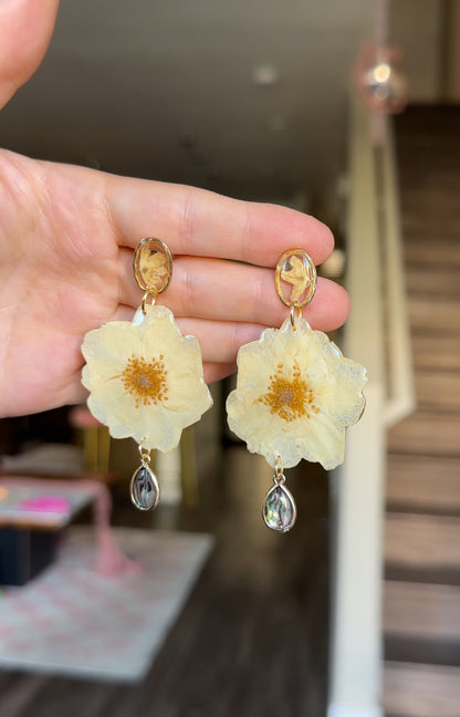 Abalone Rose Dangles