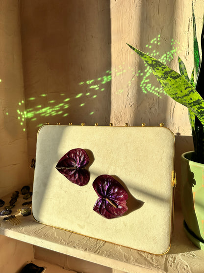 Plum Anthurium Earrings