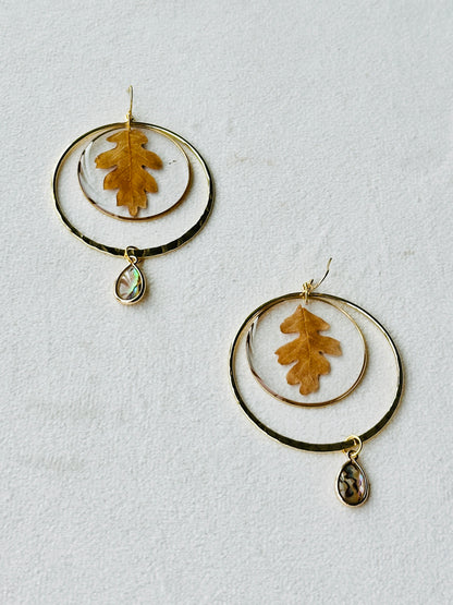 Oak Hoop Dangles
