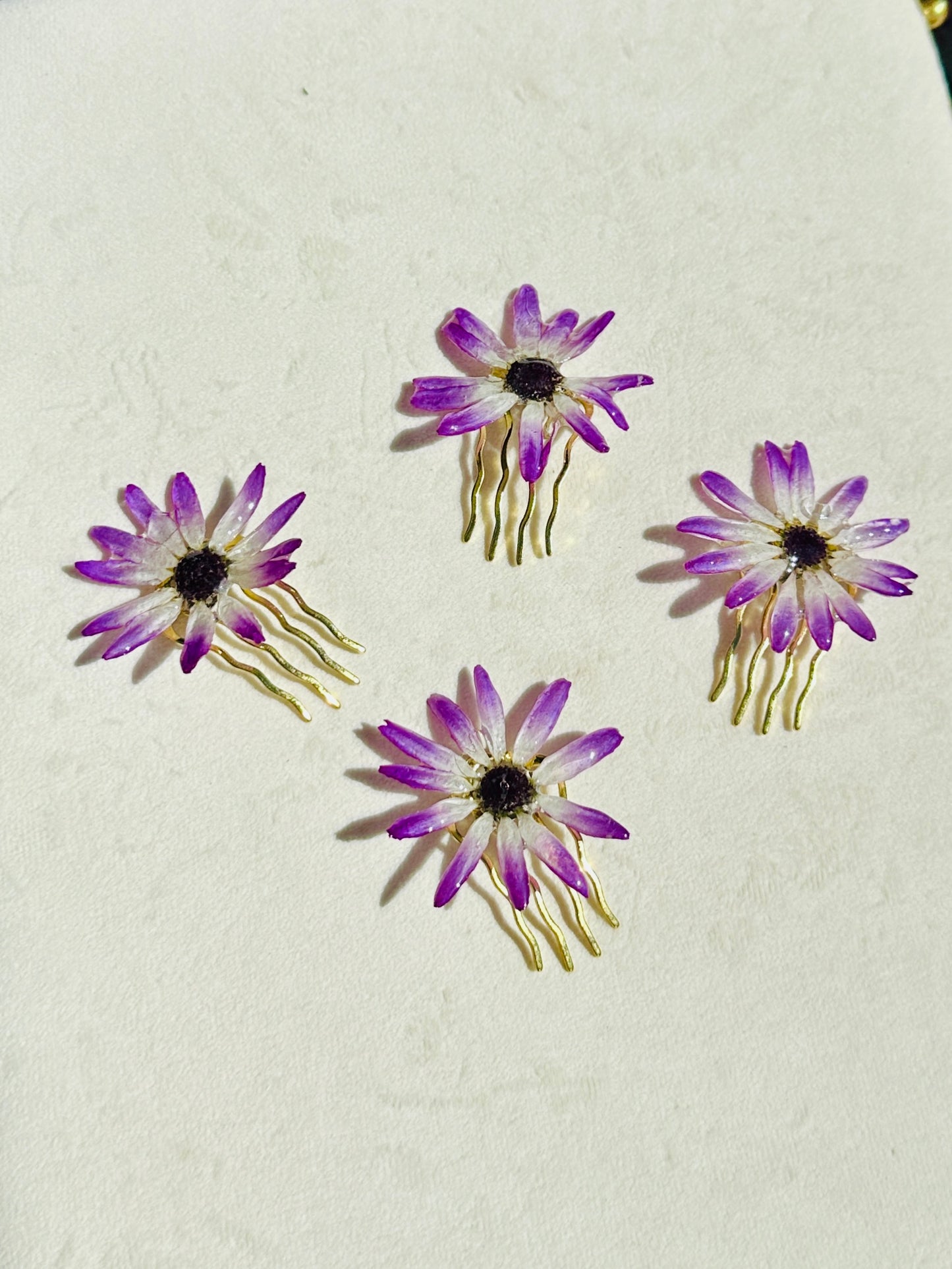 Pink Cineraria Hair Pins