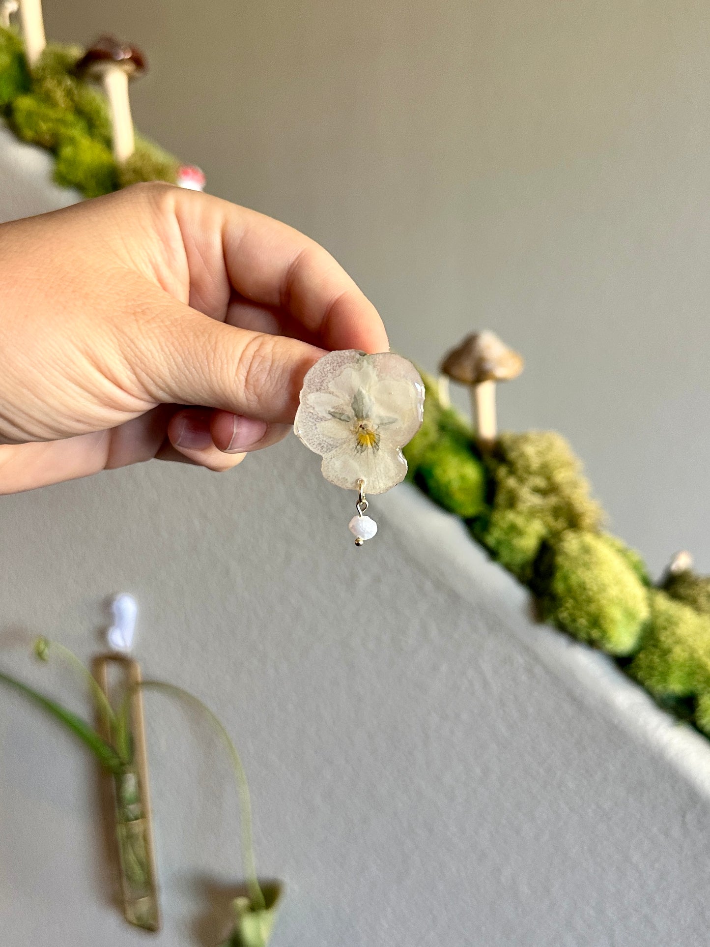 White Viola Braid Charm