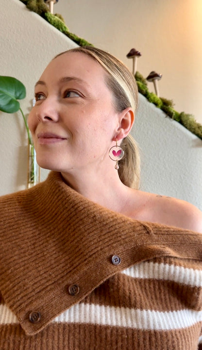 Rose Petal Heart Huggies