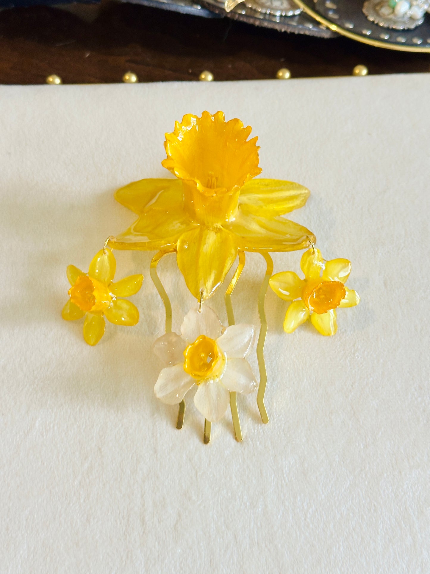 Daffodil Dreamcatcher Hair Pin
