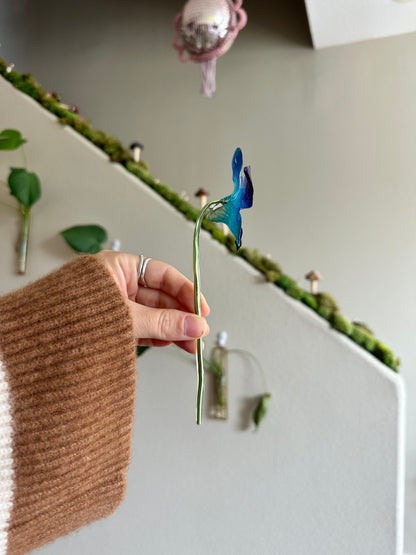 Indigo Dendrobium Orchid Hair Stick