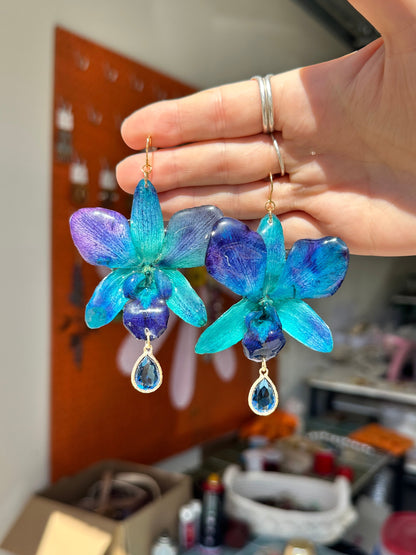 Short Indigo Dendrobium Dangles