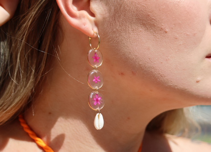 Tropical Pink Flower Dangles