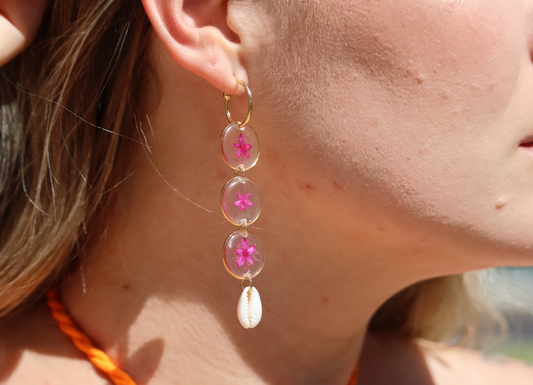 Tropical Pink Flower Dangles