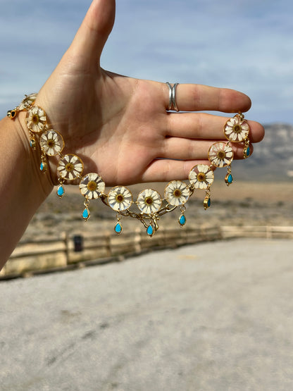 Chamomile and Turquoise Necklace