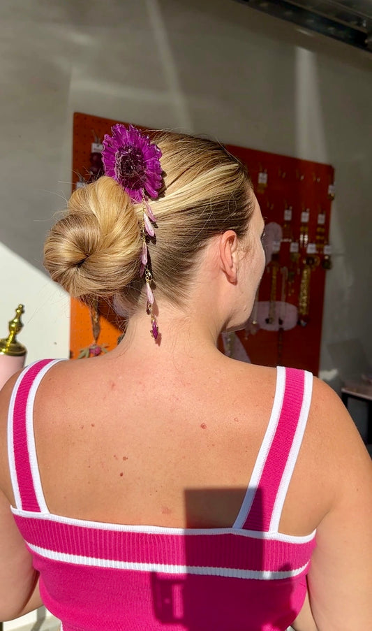 Gerber Daisy Waterfall Hair Pin