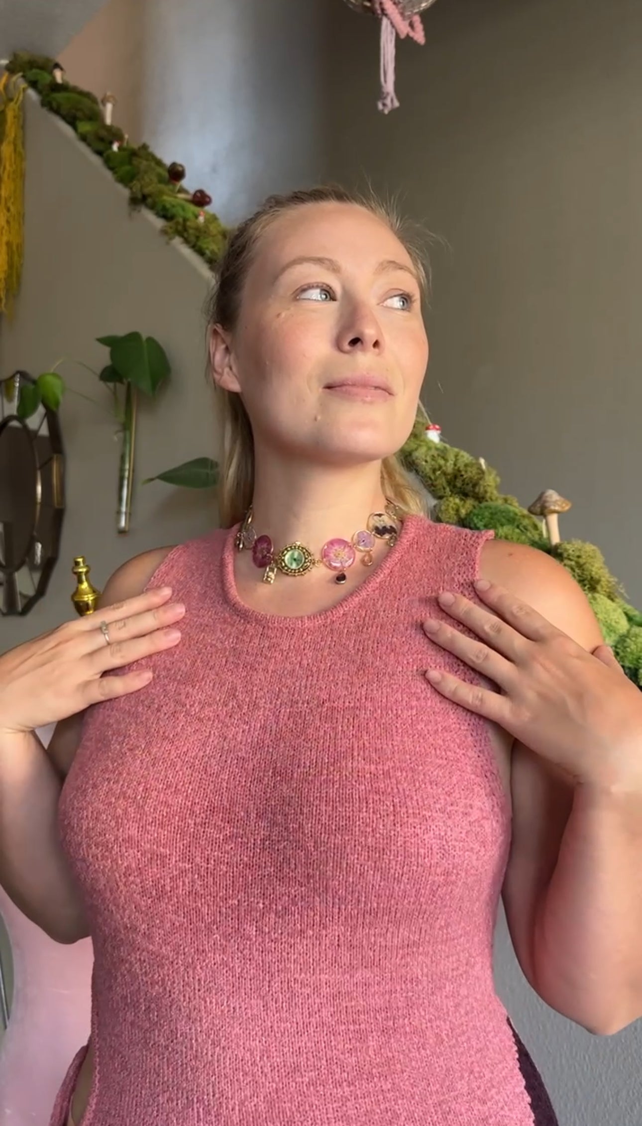 Mixed Wildflower Green Watch Choker