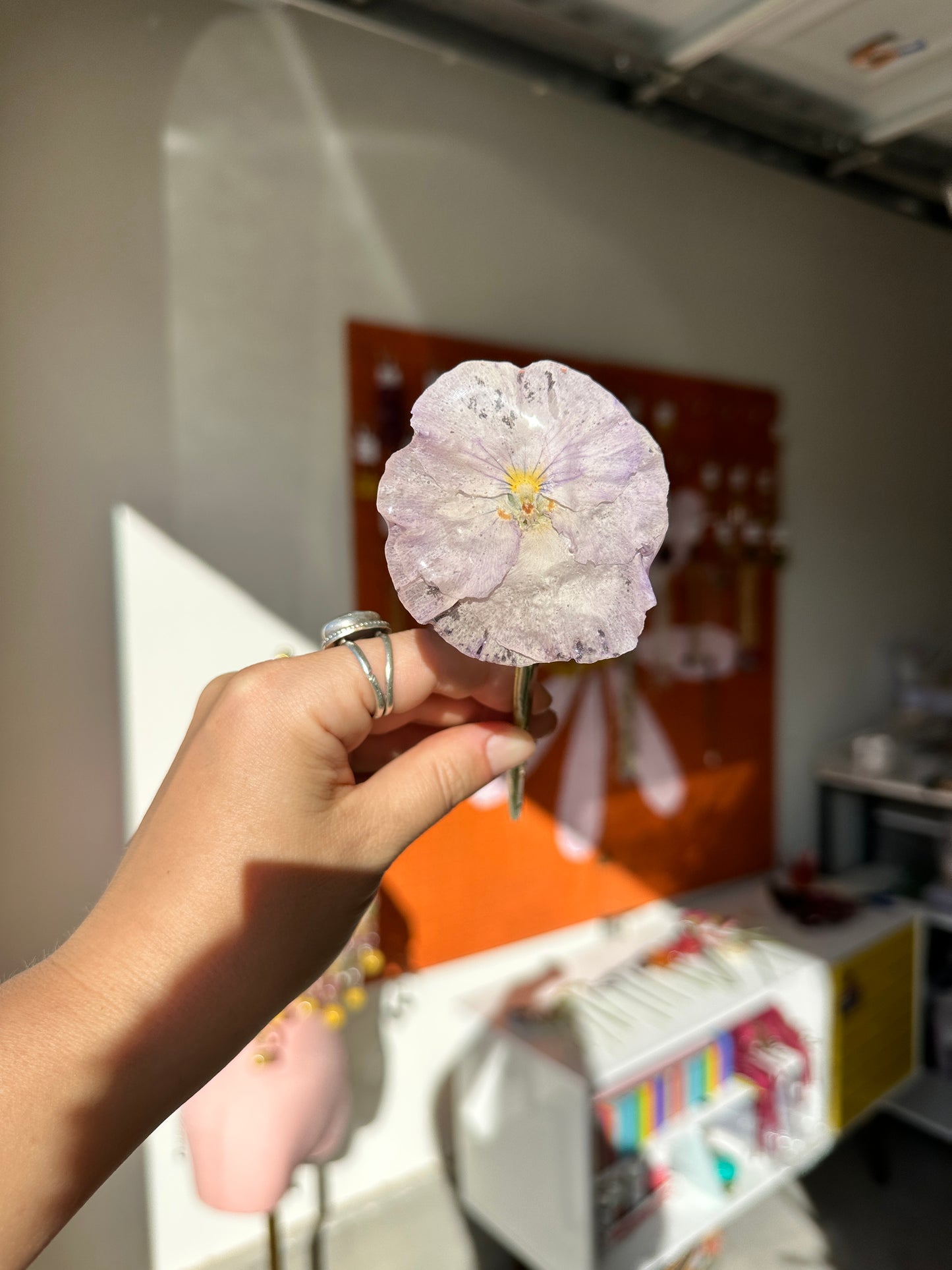 Light Purple Pansy Hair Stick