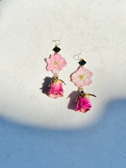 Larkspur Rose Dangles