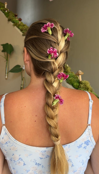 Pink Carnation Hair Fork