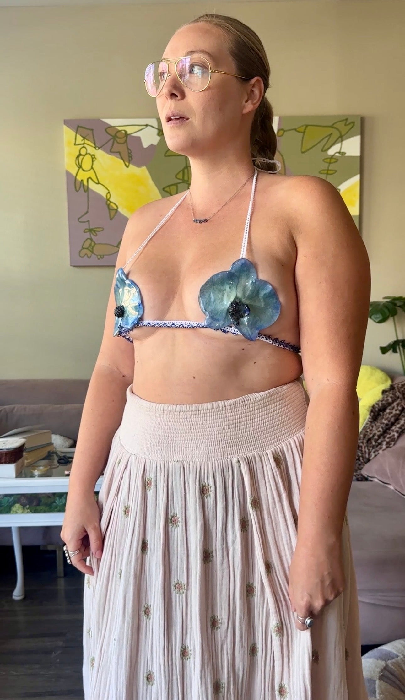 Blue Opal Orchid Bralette