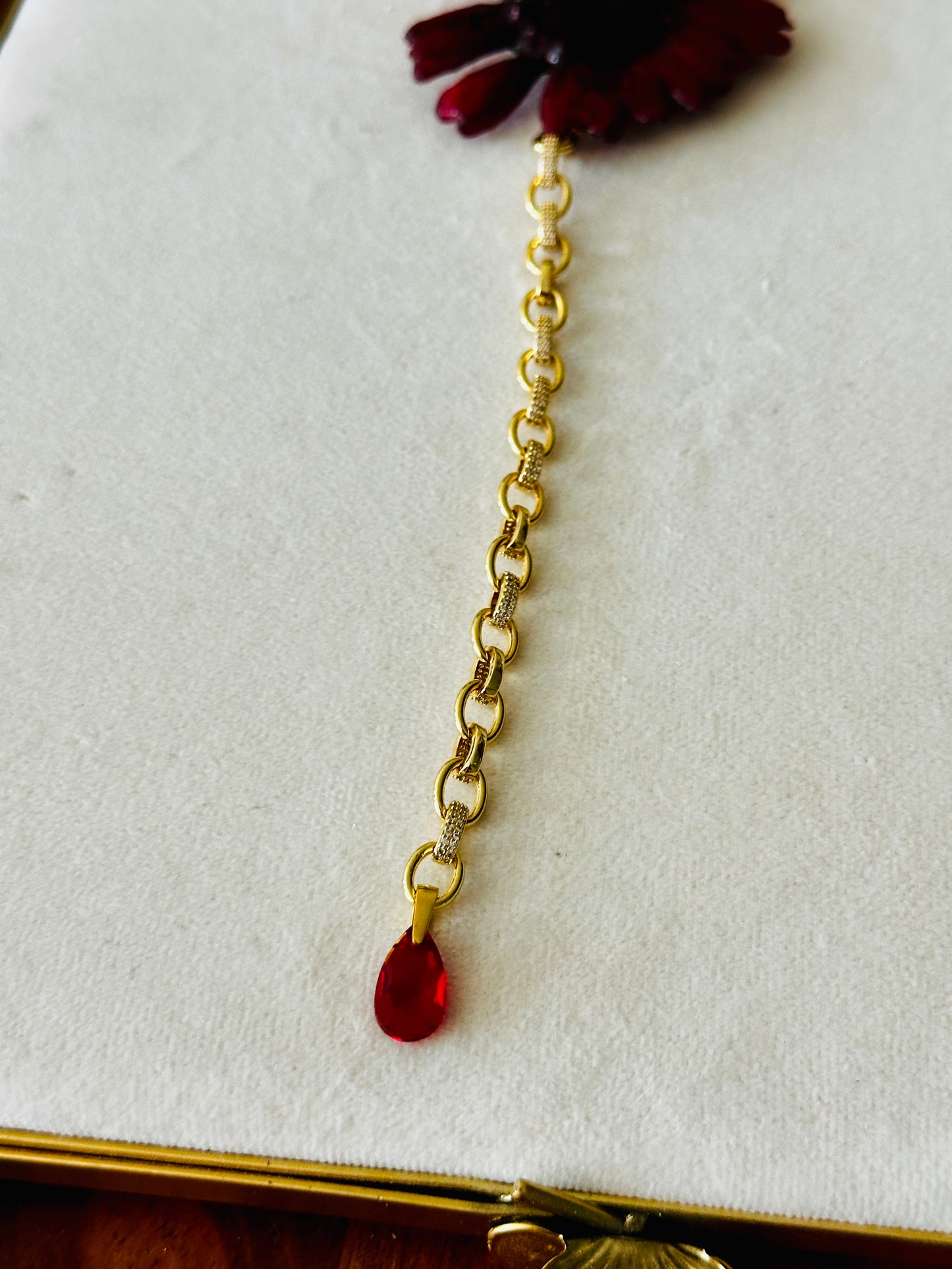 Red Gerber Daisy Necklace