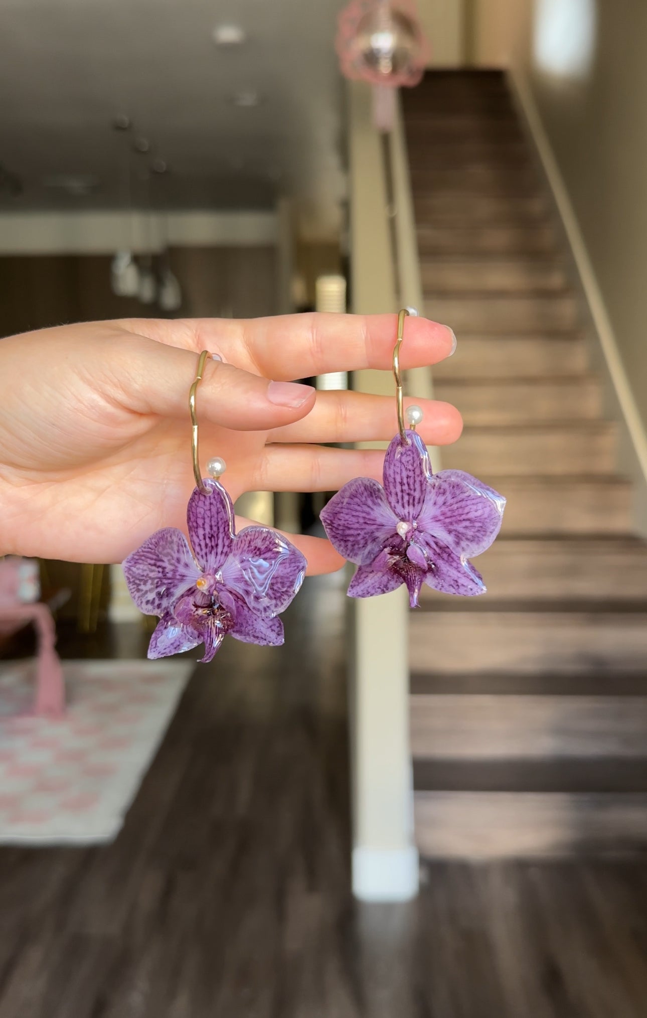 Purple Orchid Abstract Hoops