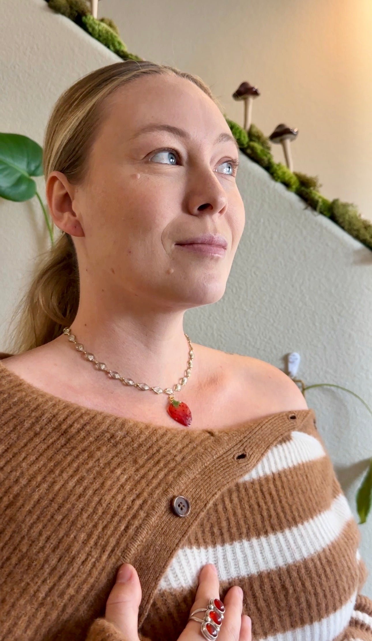 Babies Breath and Strawberry Choker