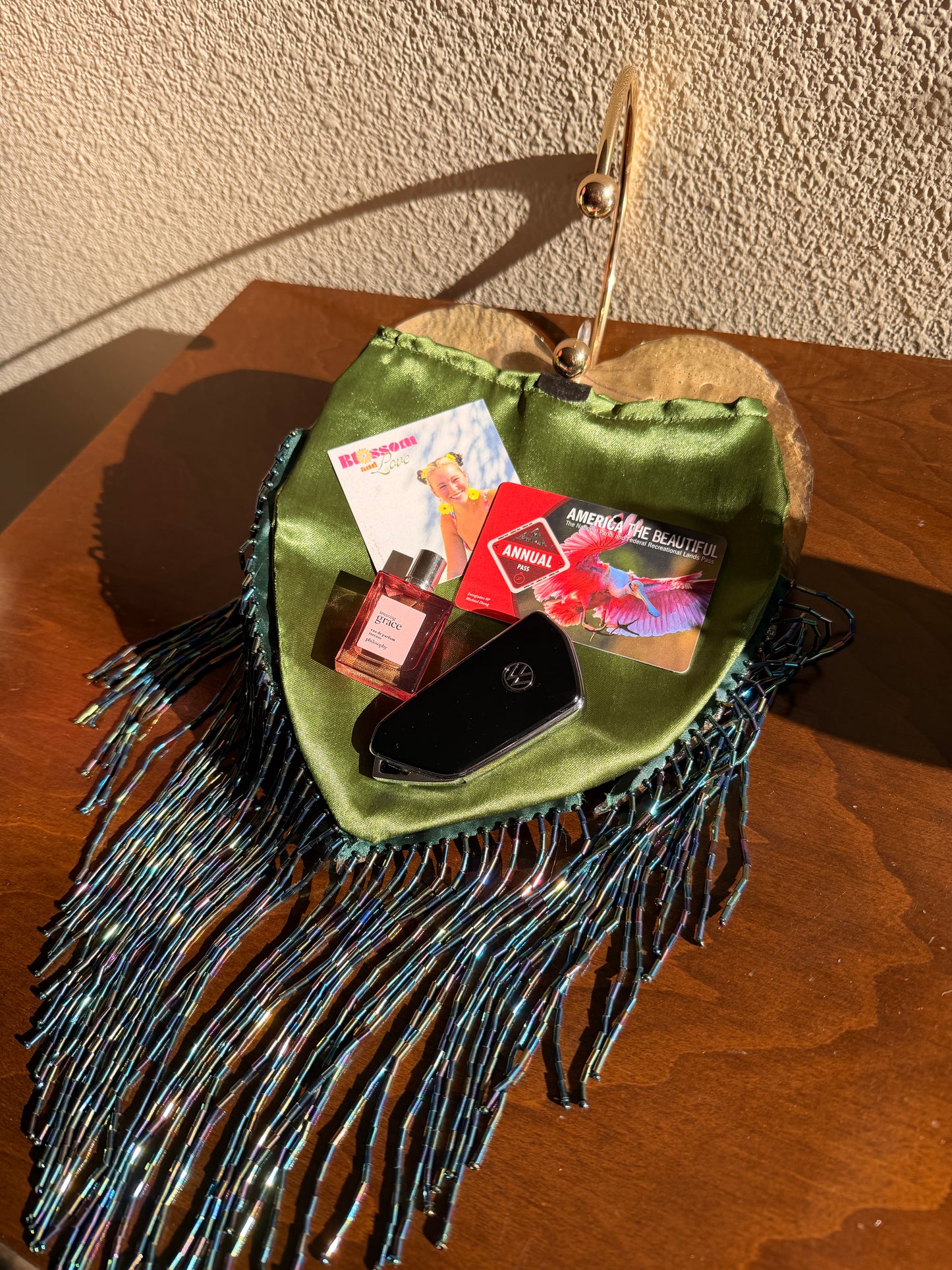 Monstera Fringe Purse