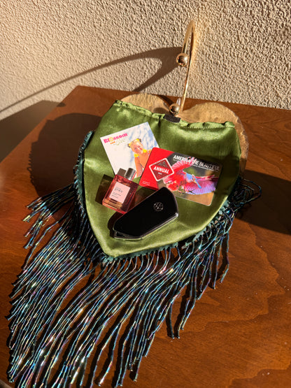 Monstera Fringe Purse