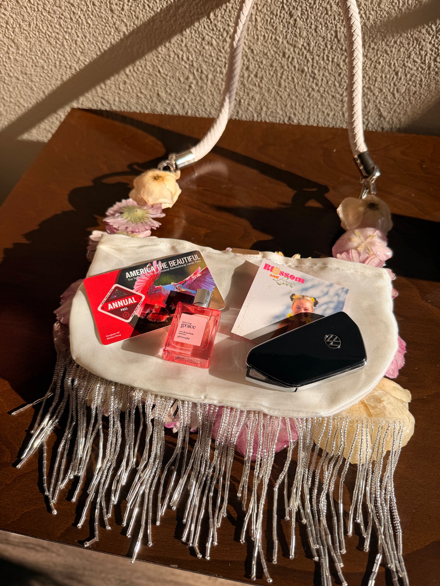 Garden Floral Fringe Purse