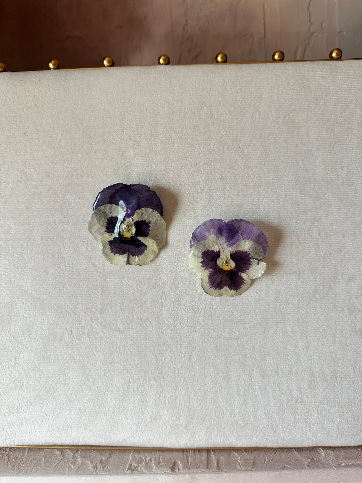 Purple Pansy Studs