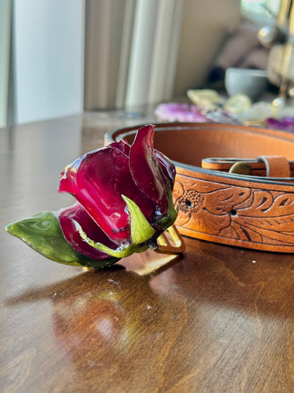 Red Rose Belt Buckle