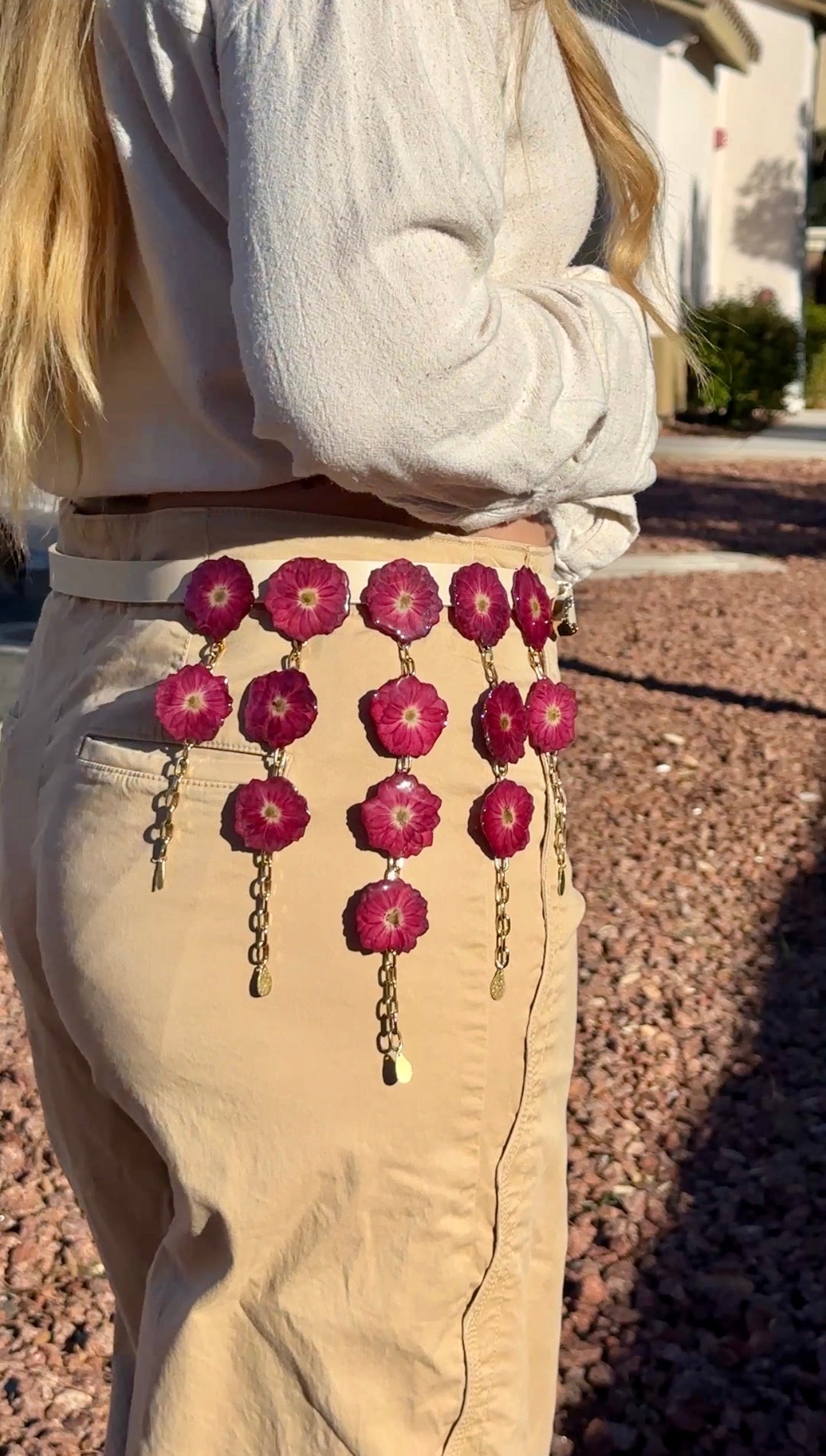 Red Rose Fringe Belt